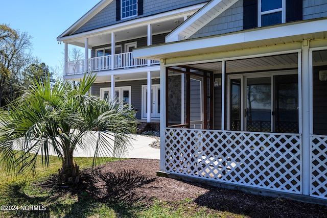 exterior space with a balcony