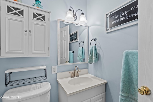 bathroom with toilet and vanity