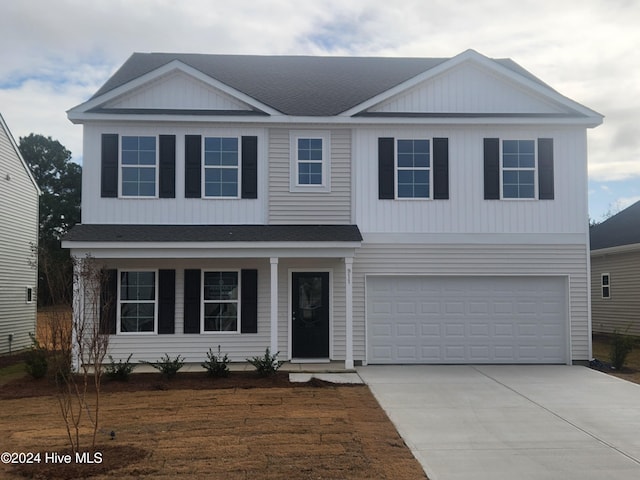 view of front of house with a garage