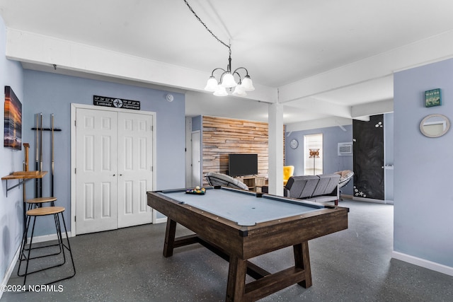 rec room featuring pool table