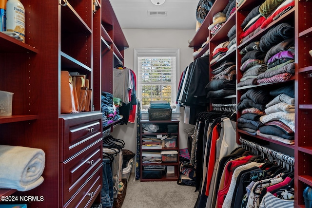 spacious closet featuring carpet floors