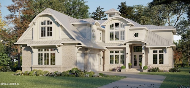 view of front facade with a front yard