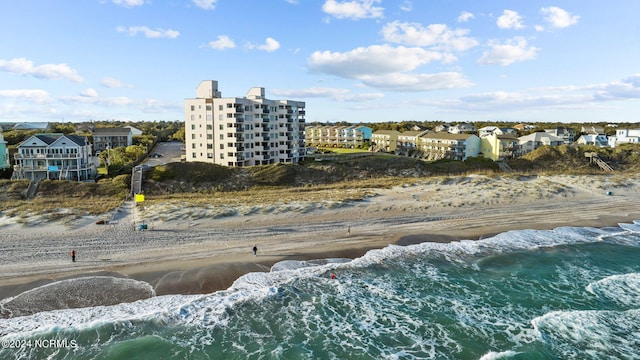 exterior space featuring a beach view