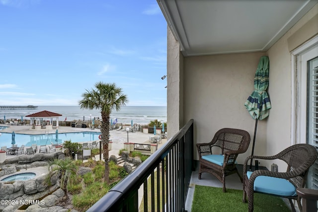 balcony with a water view