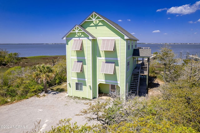 view of outdoor structure featuring a water view