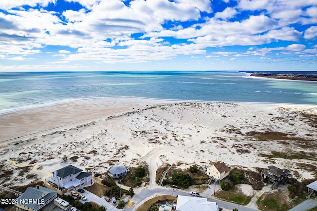 property view of water featuring a view of the beach