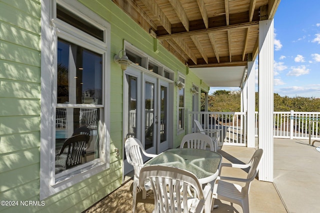 exterior space featuring covered porch