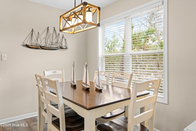 dining space featuring plenty of natural light