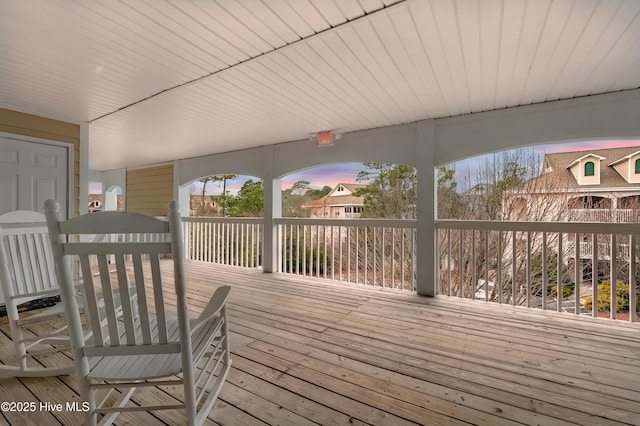 view of deck at dusk