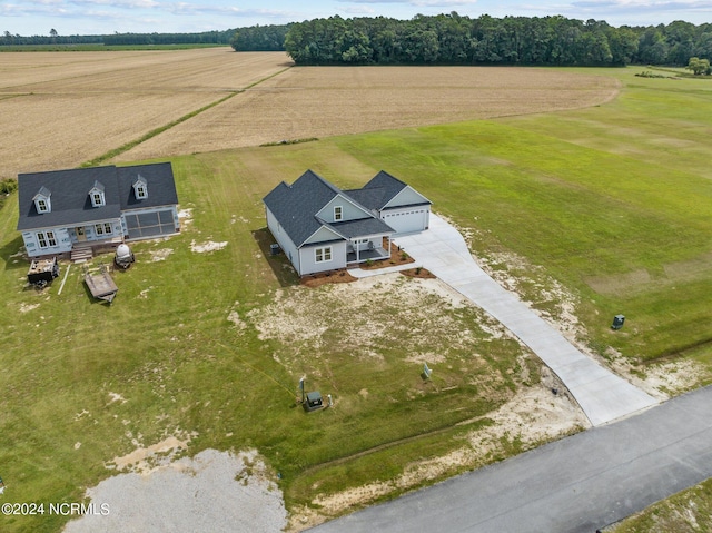 bird's eye view with a rural view