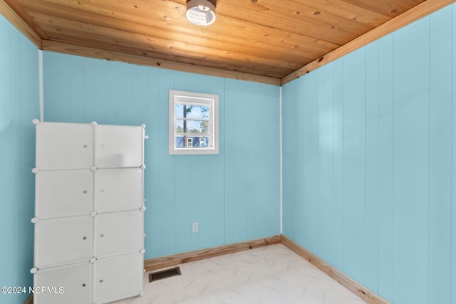 interior space featuring wooden ceiling