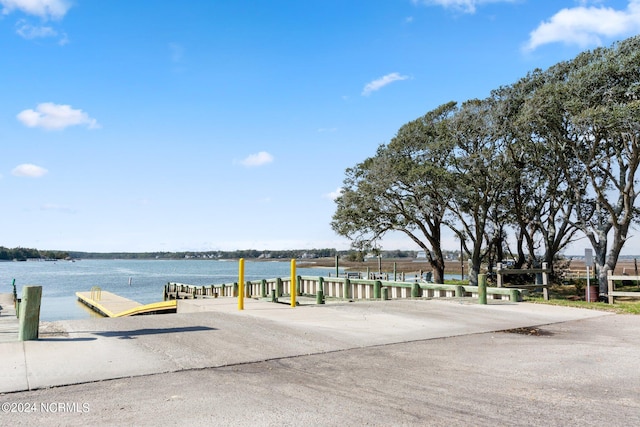 exterior space featuring a water view