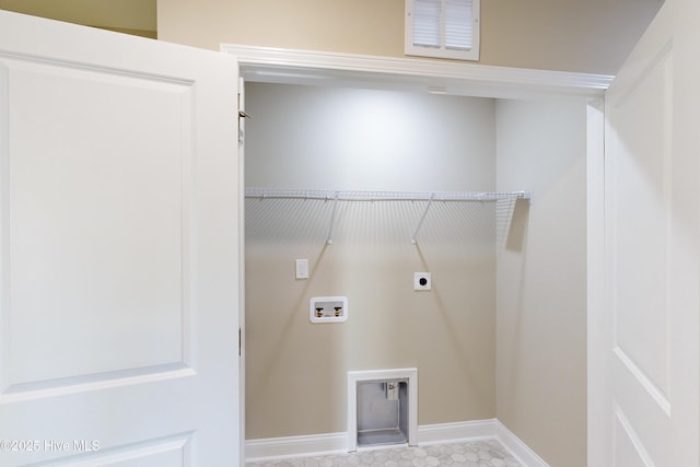 laundry room with washer hookup and electric dryer hookup