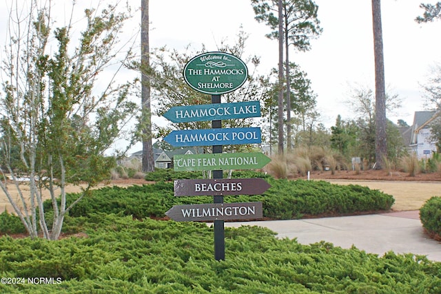 view of community sign