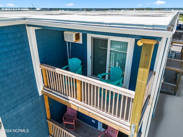 exterior space featuring a wall mounted AC