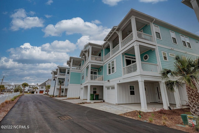 exterior space with a garage