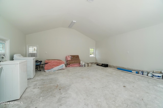 interior space featuring washing machine and dryer