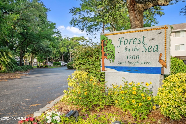 view of community sign