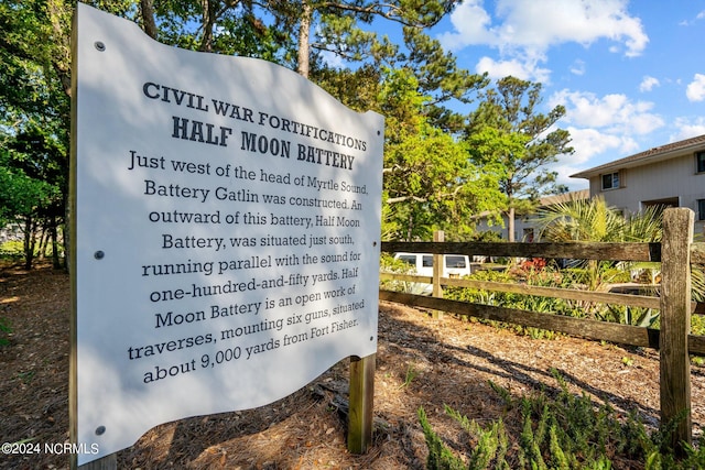 view of community sign