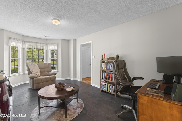 167 Dockside Dr, Jacksonville, NC 28546 - tiled home office with a textured ceiling and baseboards