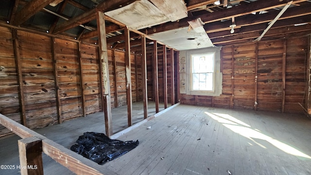 view of unfinished attic