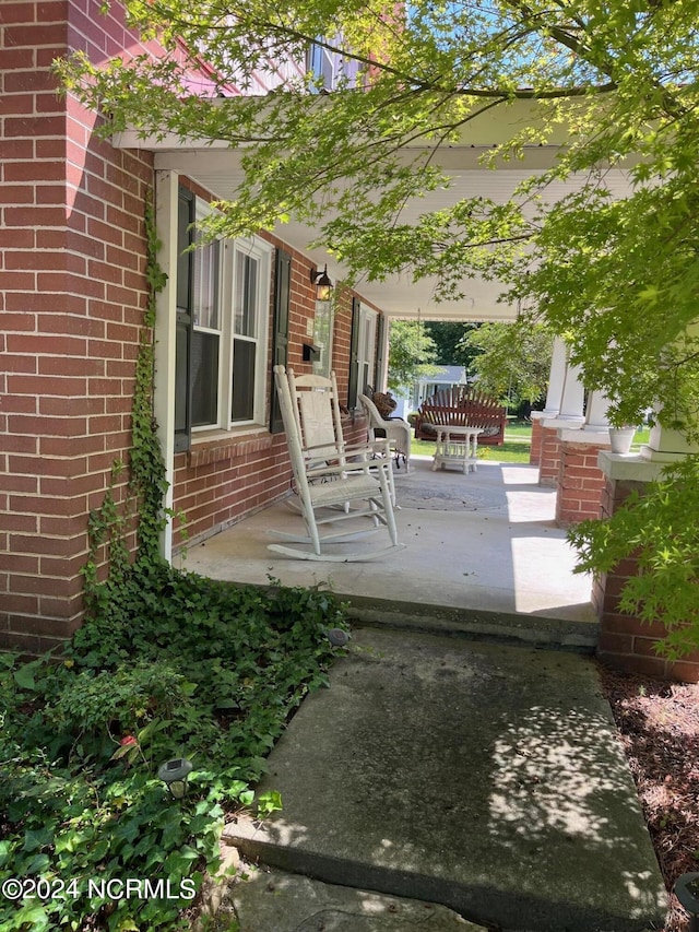 view of patio with a porch