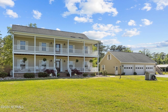 135 Vashti Dr, Morehead City, NC 28557 - view of front of home featuring a front yard and covered porch