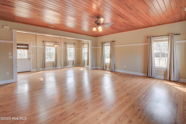 135 Vashti Dr, Morehead City, NC 28557 - spare room with wooden ceiling, a ceiling fan, and wood finished floors
