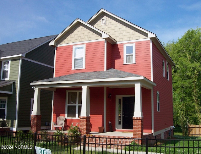 craftsman-style house with covered porch