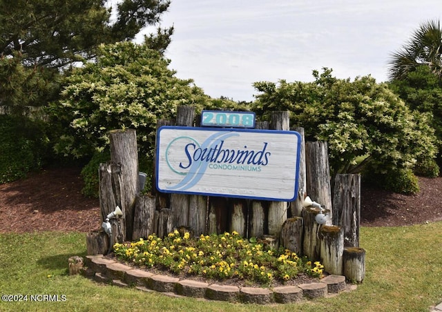 view of community sign