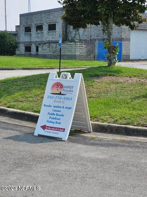 view of community sign