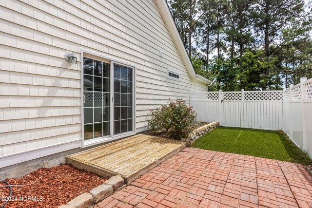 view of patio featuring a fenced backyard