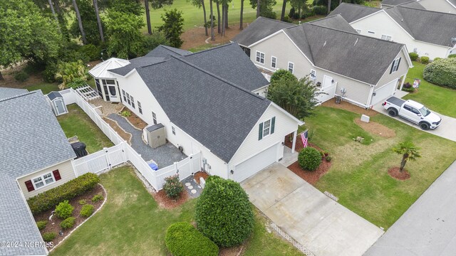 aerial view with a residential view