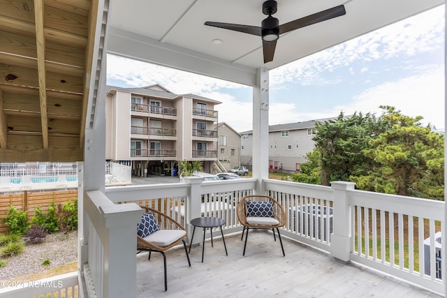 view of patio / terrace with ceiling fan