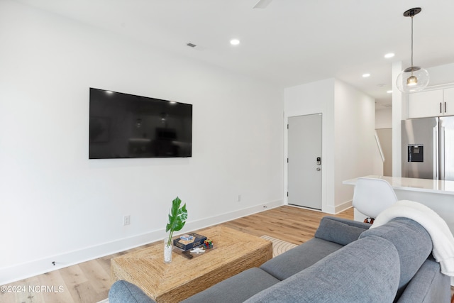 living room featuring light hardwood / wood-style flooring