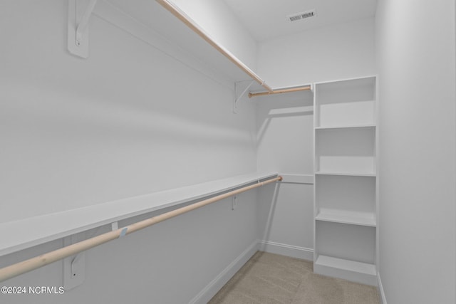 walk in closet with carpet flooring