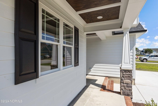 exterior space featuring covered porch