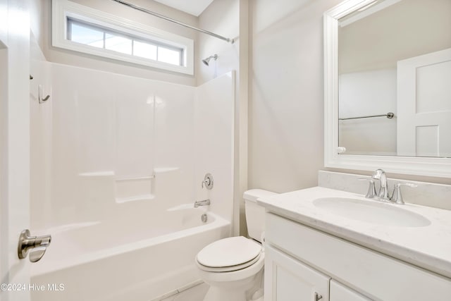 full bathroom with vanity, toilet, and shower / bath combination