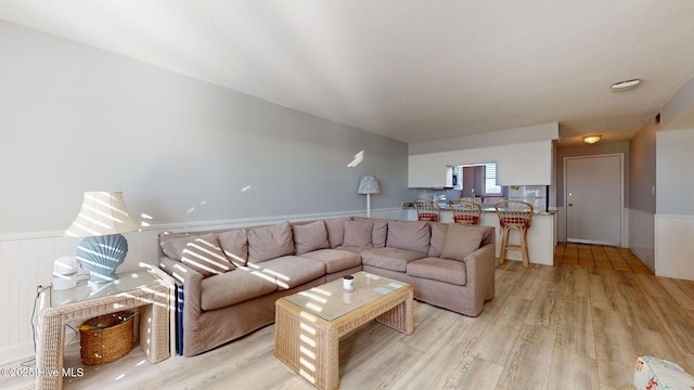 living room featuring light hardwood / wood-style floors