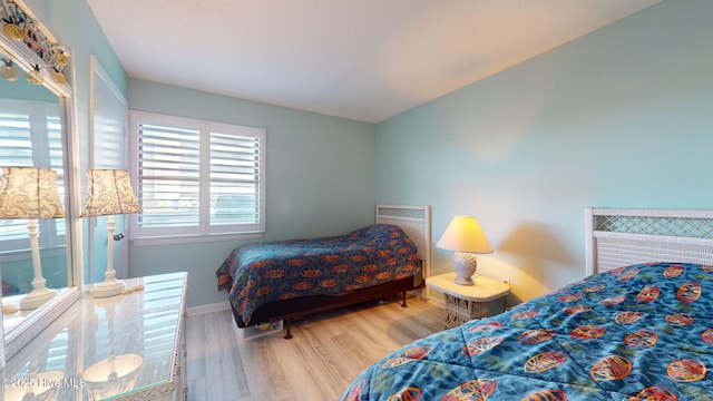 bedroom featuring light hardwood / wood-style flooring