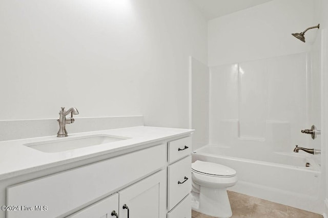 1134 Trisail Ter, Wilmington, NC 28412 - bathroom featuring toilet, vanity, bathing tub / shower combination, and tile patterned flooring