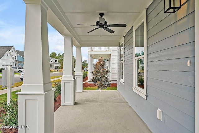 1134 Trisail Ter, Wilmington, NC 28412 - covered porch featuring a ceiling fan