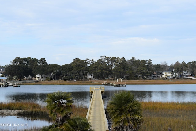 water view featuring a boat dock