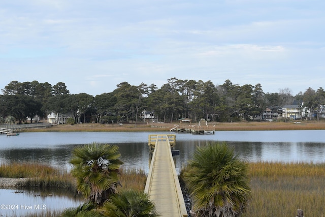 view of water feature featuring a boat dock