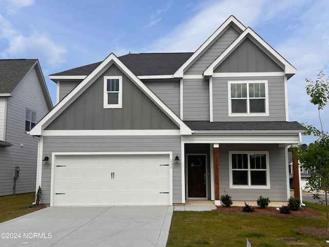 craftsman-style house with a garage