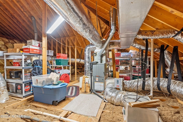 view of unfinished attic