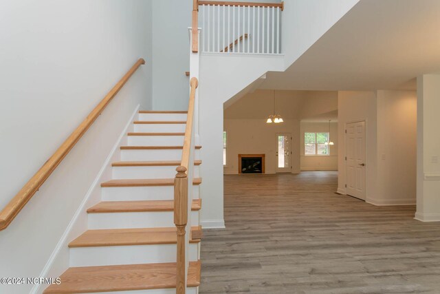 spare room featuring light wood-type flooring