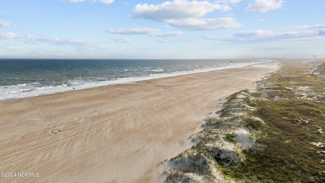 property view of water featuring a view of the beach