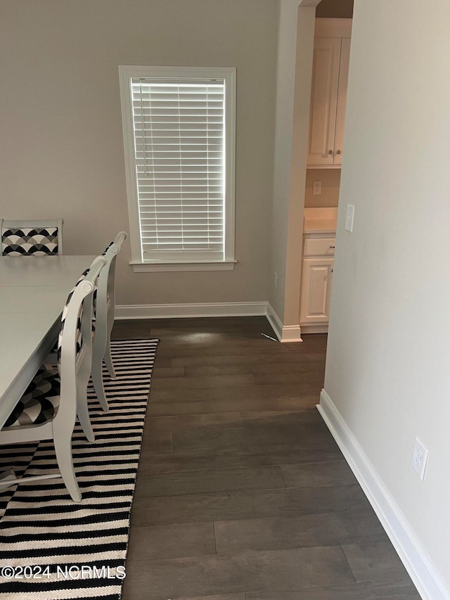 interior space featuring dark hardwood / wood-style flooring