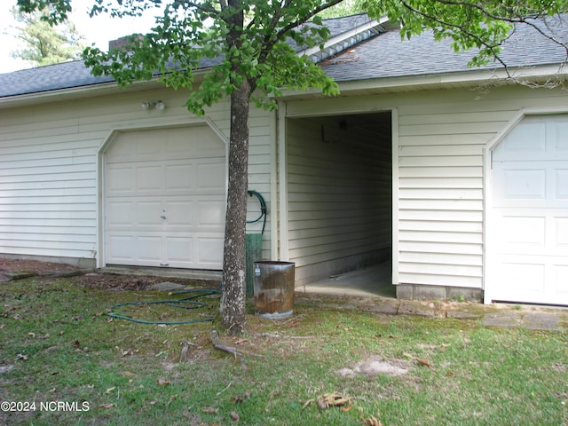 view of garage